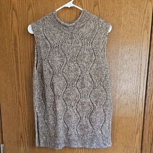 Toast Cotton Alpaca Reverse Cable Tank In Biscuit